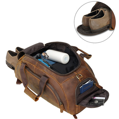Mochila de Cuero Retro para Hombre - Gran Capacidad para Aventuras al Aire Libre - Image 4