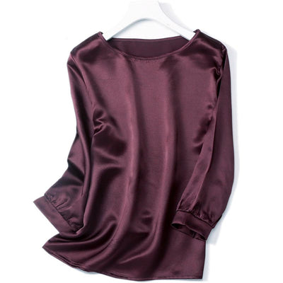Camisa de Seda de Gusano de Seda con Perla Brillante y Satén - Image 54