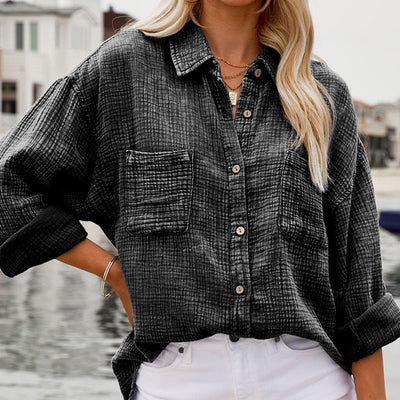 Blusa Suelta de Moda para Mujer - Abotonadura Simple