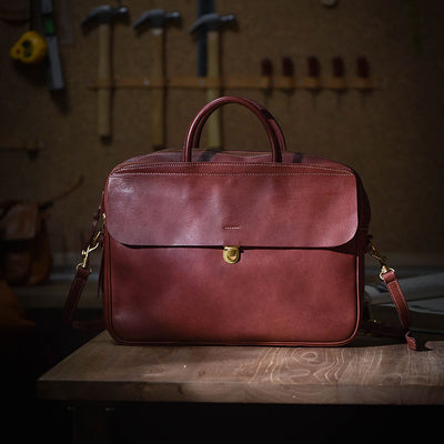 Cartera de Cuero Curtido al Natural con Múltiples Compartimentos para Hombre - Image 13