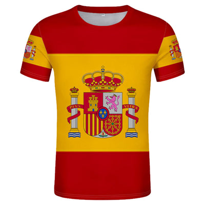 Yellow short-sleeve t-shirt with the colorful Coat of Arms of Spain printed on the front and sleeves. - Image 9