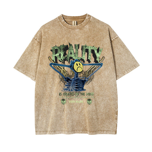 Camiseta Manga Corta con Estampado Calavera para Hombre - Image 9