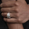 Anillo de Plata 925 con Circón y Superficie Texturizada - Ajustable