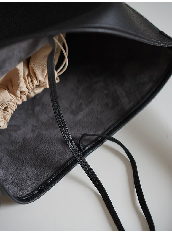 Bolsa Bucket de Gran Capacidad con Patrón Texturizado Lychee