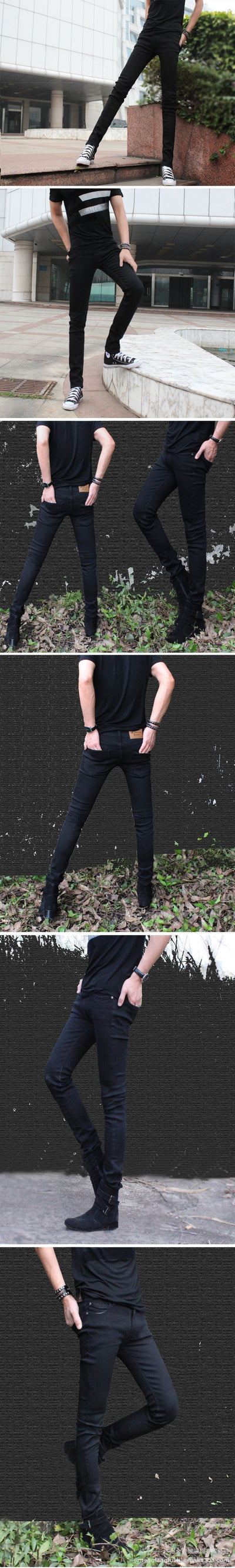 Pantalones Skinny Negros Elásticos para Hombre - Image 7