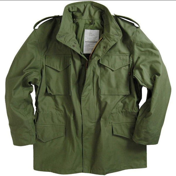 Chaqueta Cortaviento Larga Hombre Verde Militar Otoño Invierno