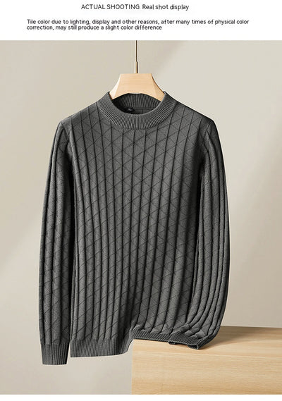 Suéter Tejido Oversize para Hombre Talla Grande Cuello Redondo - Image 13