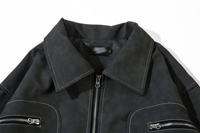 Chaqueta de Cuero PU Punk Desgastada para Hombre - Image 14