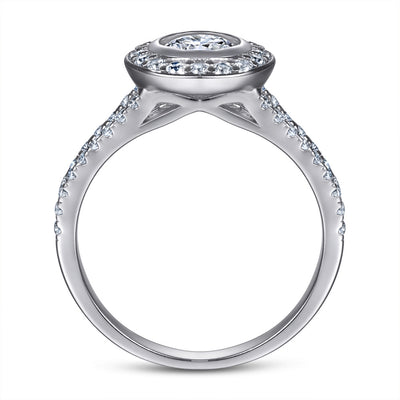 Anillo de Bodas con Diamantes en Línea Cuadrada Clásico - Image 10