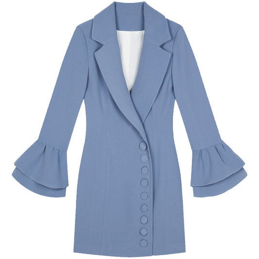 Vestido Ejecutivo Slim Fit con Mangas Acampanadas para Reuniones Profesionales