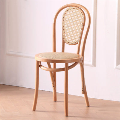 Sillas de Comedor Vintage Francesas de Madera Maciza con Tejido de Ratán - Image 5