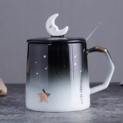 Taza de Cerámica Cielo Estrellado con Tapa y Cuchara - Image 16
