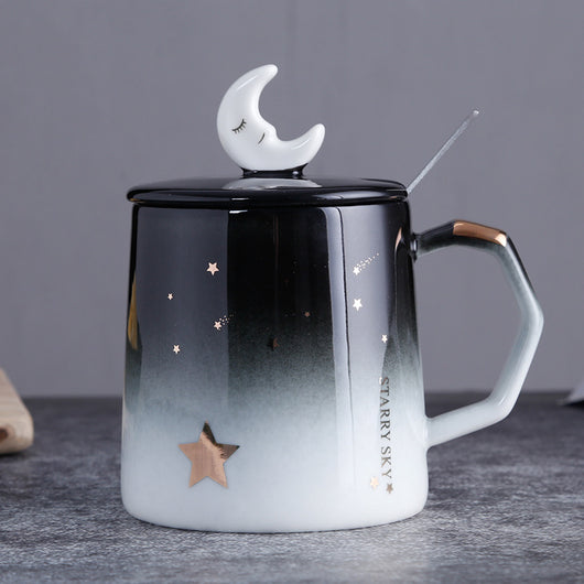 Taza de Cerámica Cielo Estrellado con Tapa y Cuchara - Image 16