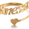 Anel Personalizado de Aço Titânio com Letras de Aço Inoxidável Dourado