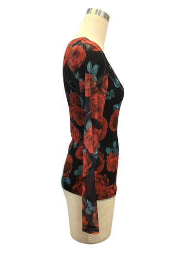 Blusa Estampada Romántica con Rosas y Escote en U - Image 9
