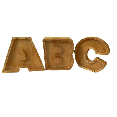 Alcancía Educativa de Madera con 26 Letras del Alfabeto Inglés - Image 2