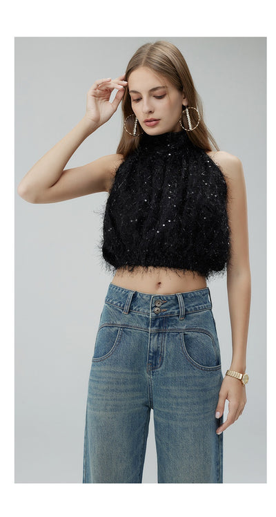 Pantalones Anchos Cintura Alta Estilo Retro con Detalles Rotos para Mujer - Image 23