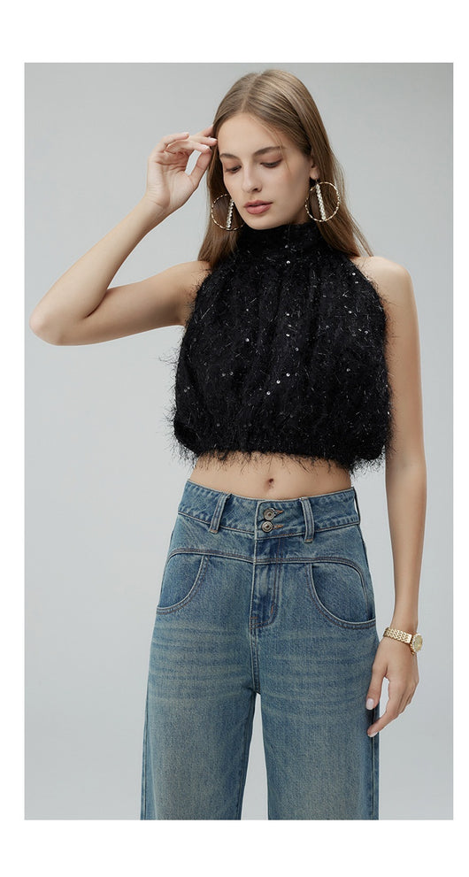 Pantalones Anchos Cintura Alta Estilo Retro con Detalles Rotos para Mujer - Image 23