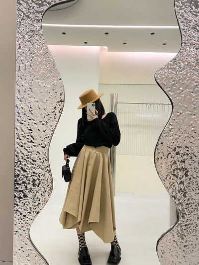 Falda Slim de Cintura Alta con Diseño Irregular - Image 11