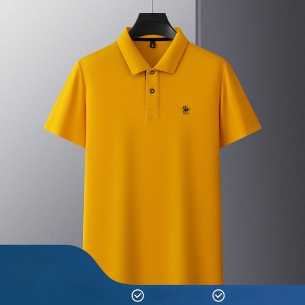 Polo de Algodón Piqué Mercerizad Doble Tejido con Cuello Solapa para Hombre