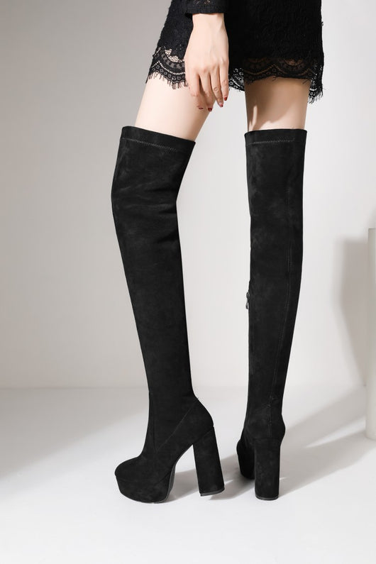 Botas Mosqueteras de Tacón Grueso para Mujer Talla Grande - Image 10