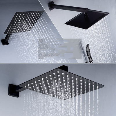 Regadera de Baño Acero Inoxidable 304 con Rociador Negro Premium