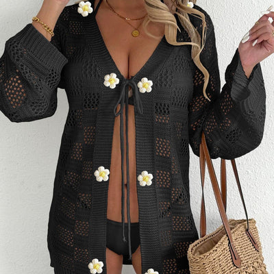 Blusa Tejida Calada de Manga Larga Estilo Europeo - Image 2