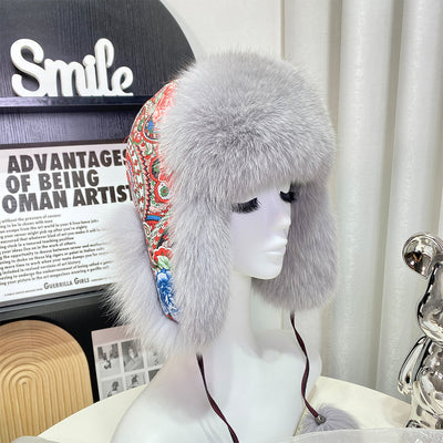 Gorro Ushanka con Orejas de Pelaje de Zorro Estilo Coreano - Image 14