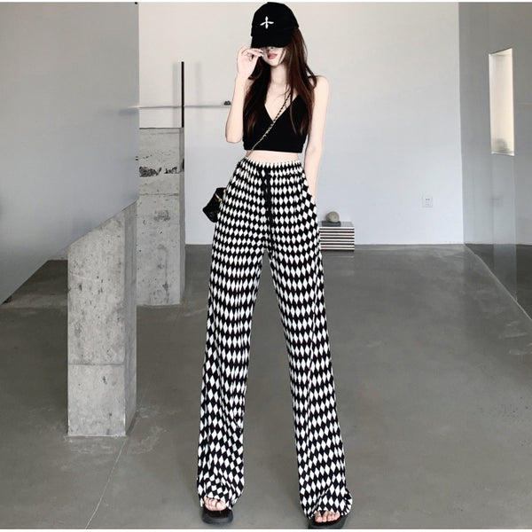 Pantalón Plisado Cintura Alta Efecto Adelgazante Pierna Ancha Tendencia