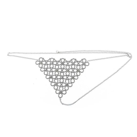 Bikini con Cadena de Flores Huecas y Cristales Brillantes - Image 2