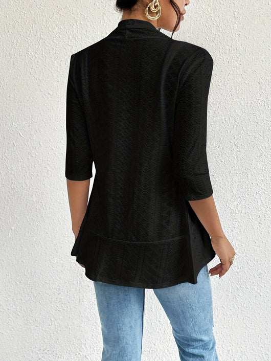 Cardigan Hueco Elegante para Mujer - Diseño Moderno Cruzado - Image 23