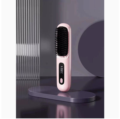 Plancha Alisadora 2 en 1 con Cepillo Alisador Inalámbrico de Calentamiento Rápido USB - Image 19