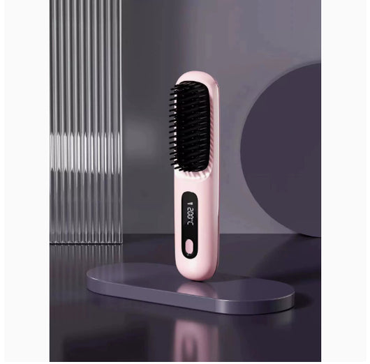 Plancha Alisadora 2 en 1 con Cepillo Alisador Inalámbrico de Calentamiento Rápido USB - Image 19