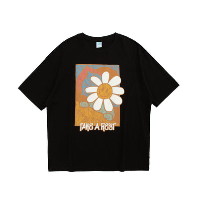 Playera Estampada con Margaritas Cartoon en Relieve - Manga Corta - Image 6