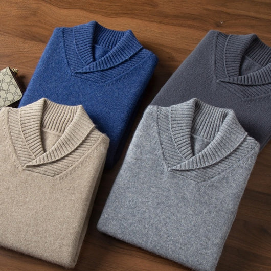 Suéter Tipo Saco de Cachemira para Otoño e Invierno