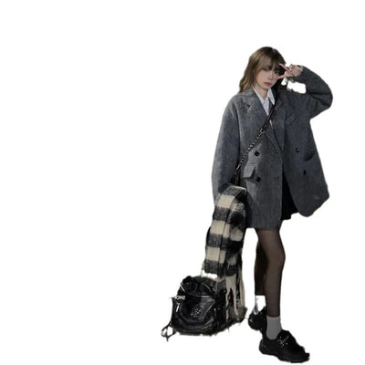 Abrigo de Cashmira con Forro Polar Grueso para Mujer - Image 4