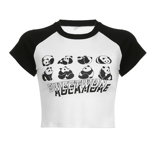 Playera Estampado Panda Manga Raglán Colores Contrastantes - Tops Básico Chicas Atrevidas - Image 3