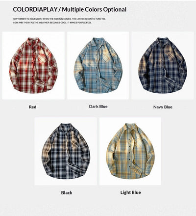 Camisa-Chaqueta Casual de Cuadros para Hombre - Image 17