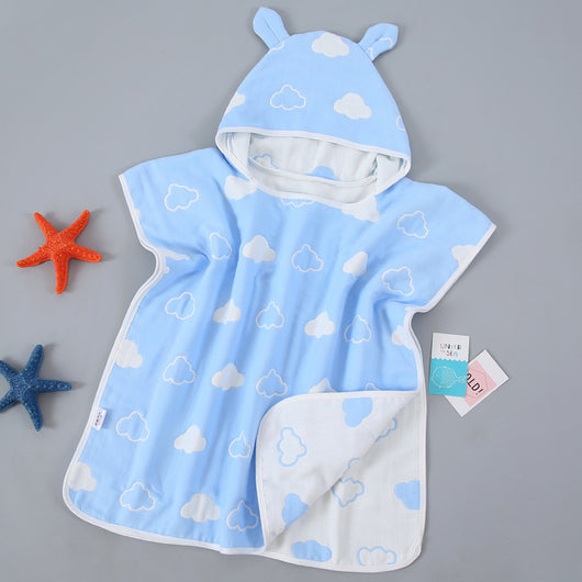 Capa de Baño Infantil con Capucha de Algodón Gasa Pura - Image 17