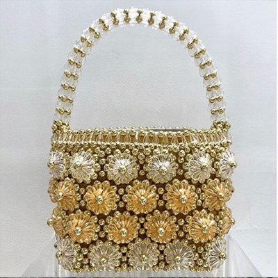Bolso de Mano Floral Crisantemo con Perlas y Cuentas - Image 9