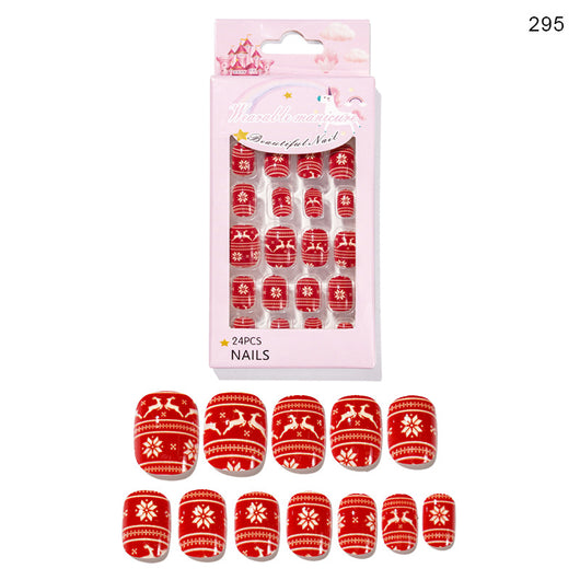 Uñas Postizas Navideñas para Niñas - Set 24 Piezas Listas para Usar - Image 50