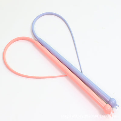 Blue silicone replaceable cat playing rod, 77cm long, with a flexible tip for interactive pet play. - Image 5