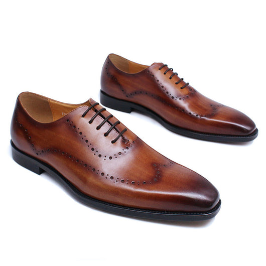 Zapatos Oxford de Cuero Grabados para Hombre - Estilo Brogue Británico - Image 22