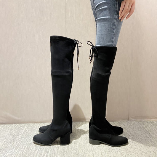 Botas Altas Planas con Tacón Interno Elevado - Image 15