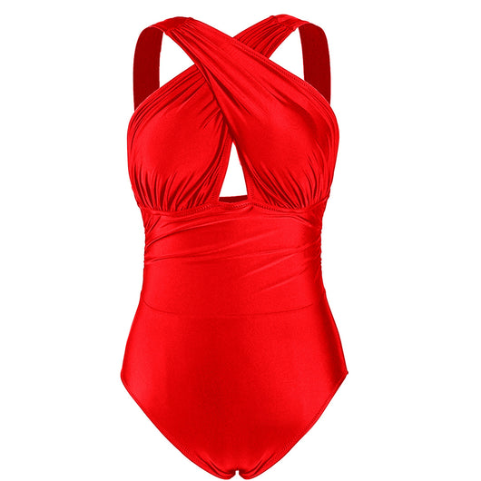Traje de Baño Enterizo Moldeador Tallas Grandes con Diseño Cruzado - Image 16