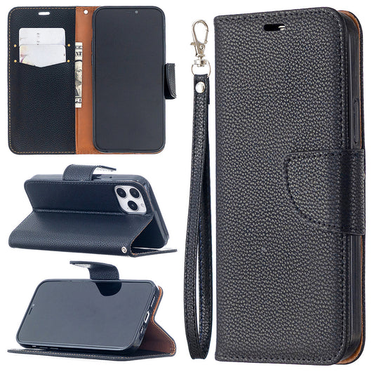 Funda Cartera Flip con Patrón Litchi, Correa y Protección Total - Image 13