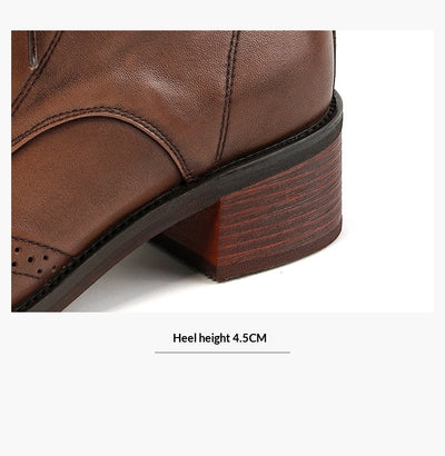 Botas Tobilleras de Cuero Estilo Retro con Cierre Lateral y Cordones - Image 19