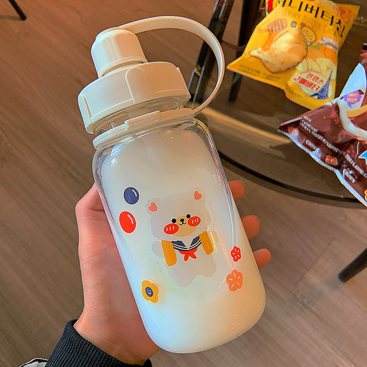 Vaso Térmico de Cristal Transparente Estilo Coreano con Diseño Cute para Estudiantes - Image 4