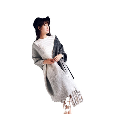 Bufanda Larga Estilo Coreano con Borlas - Abrigo Grueso para Otoño e Invierno - Image 7