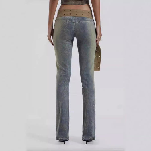 Pantalón Vaquero Cintura Baja con Cinturón de Lona y Efecto Reductor - Image 9